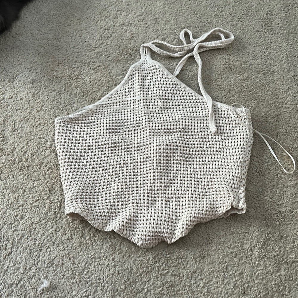 Knitted tan tank